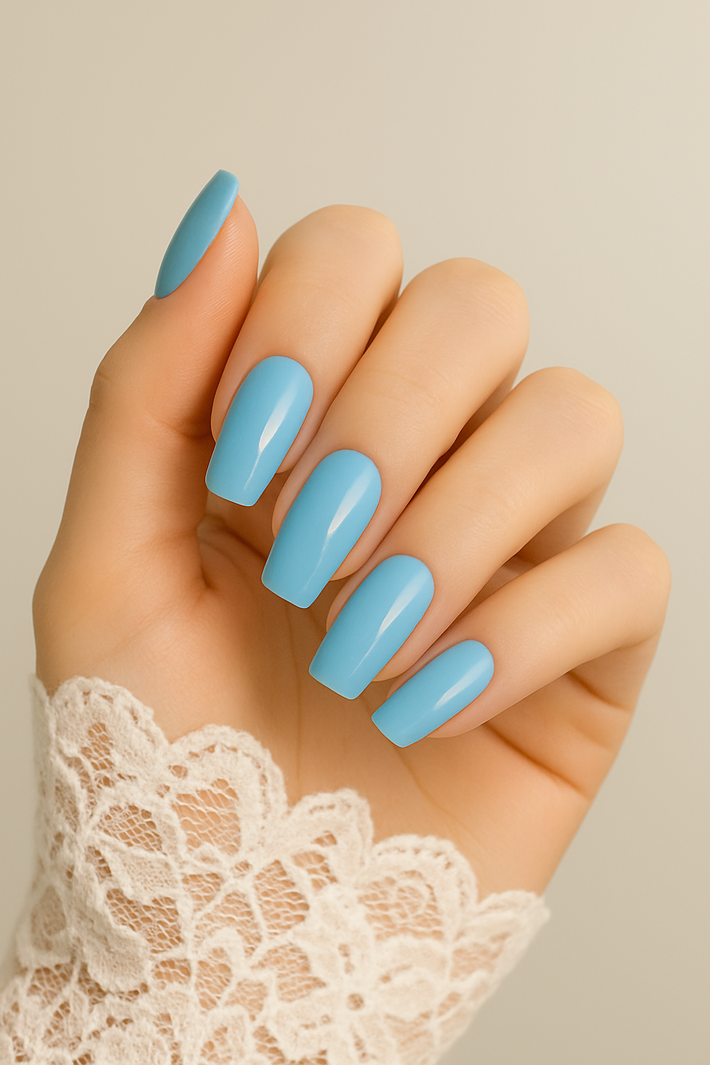 Jellyz Nails Elegant, fully cured, sky blue gel nail stickers