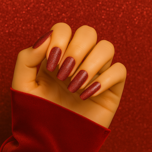 fully cured gel nail sticker no UV no damage. Seductive Scarlett red