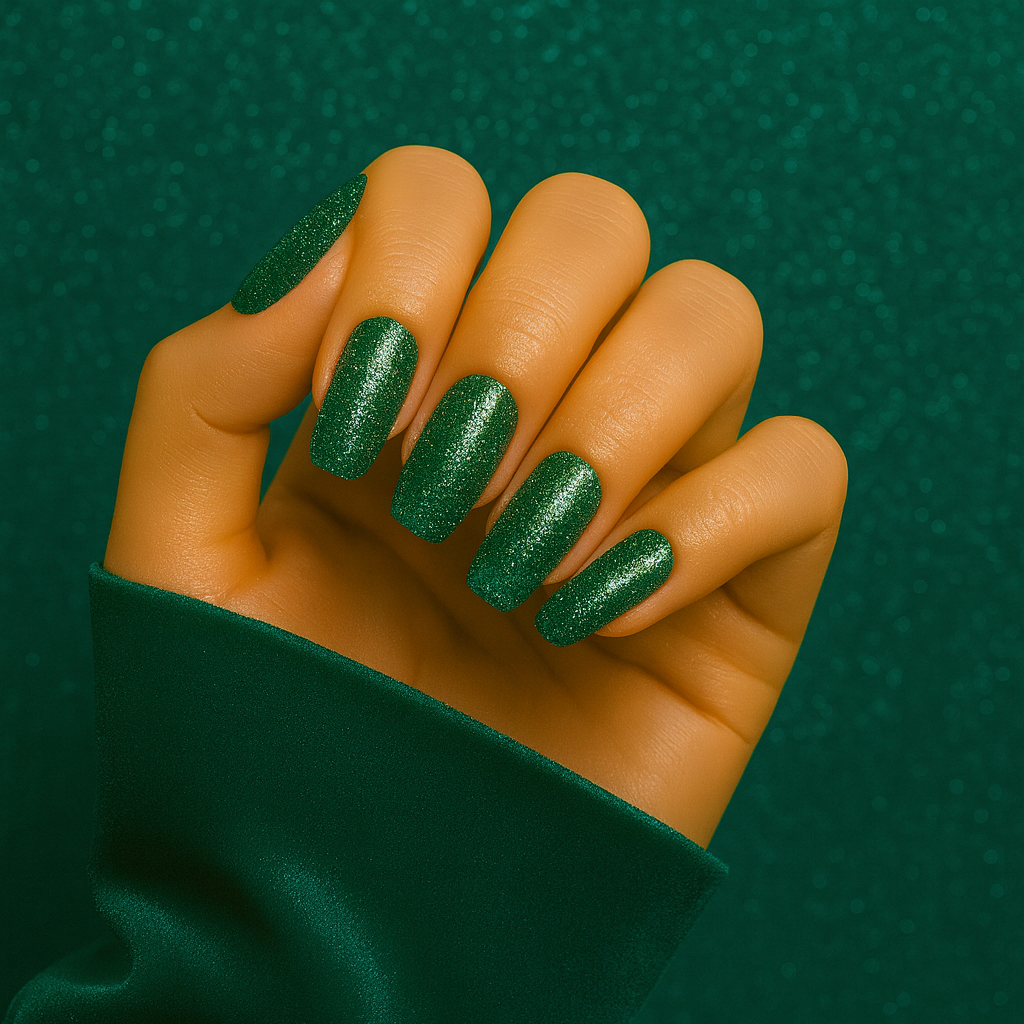 fully cured gel nail polish sticker no UV no damage emerald envy